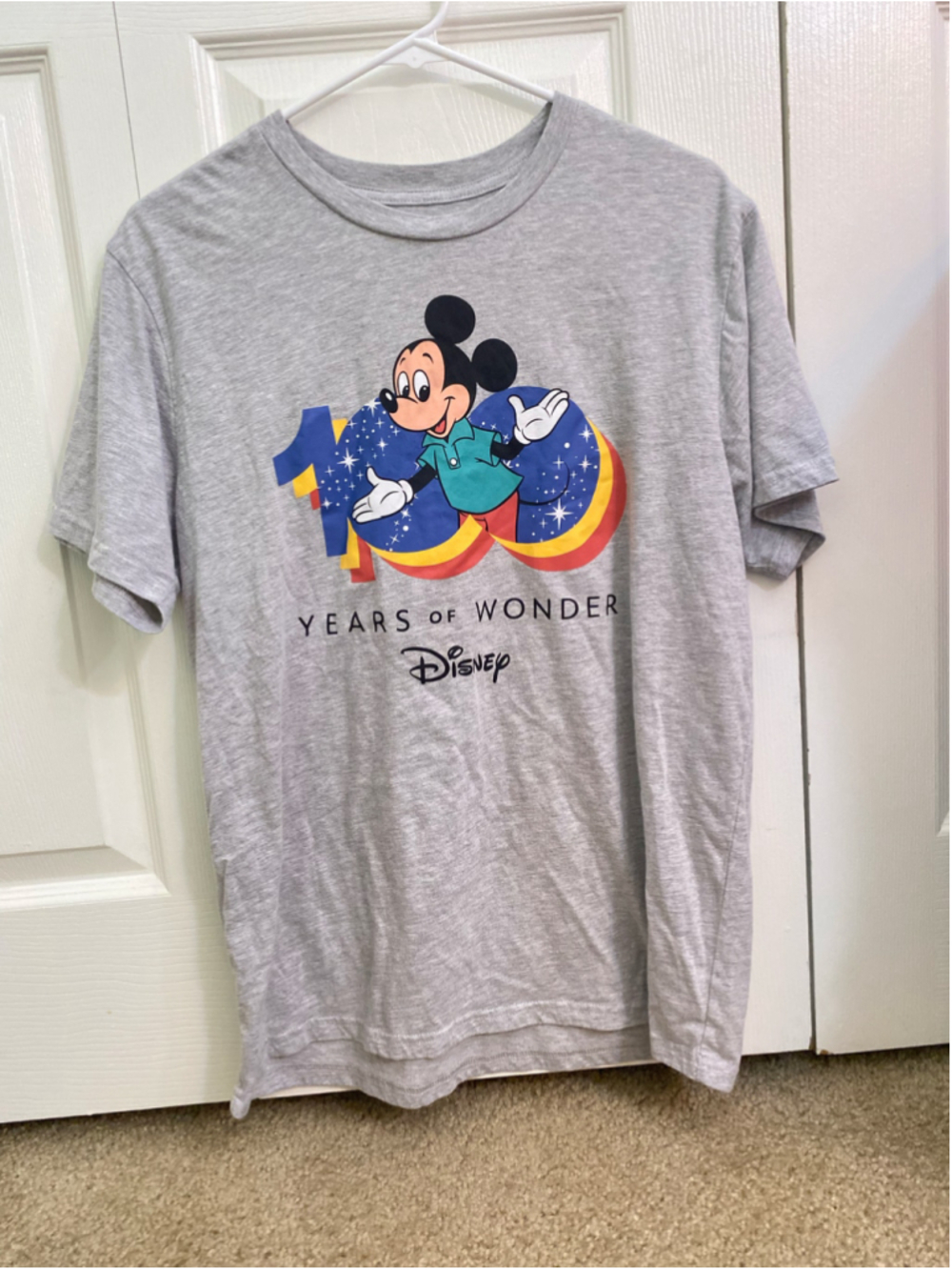 Men's Disney 100 Years of Wonder Graphic Tee, Size L, Grey
